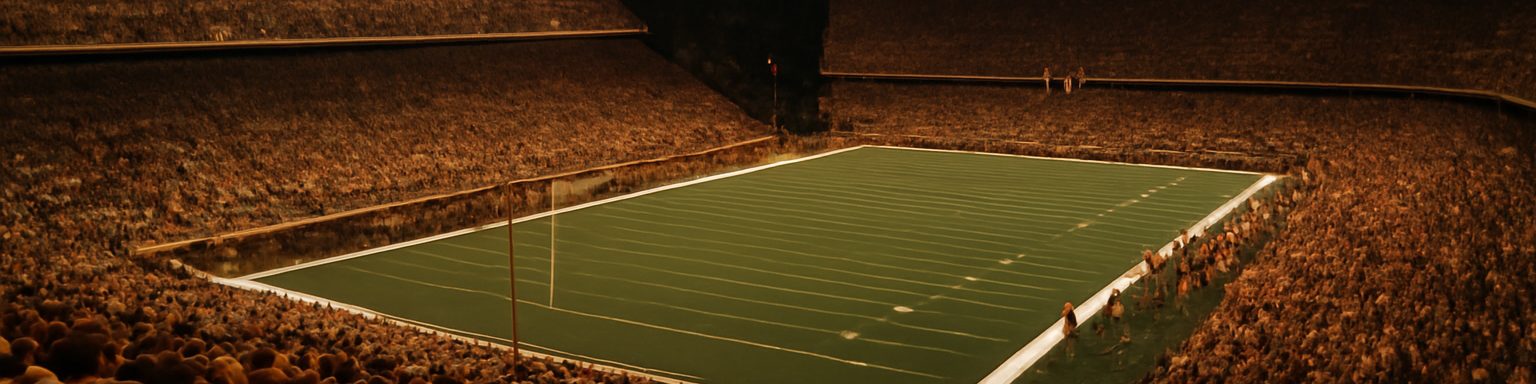 Estadio universitario de fútbol americano lleno al atardecer visto desde la grada, imagen de esta comparativa de casas de apuestas para la NCAA